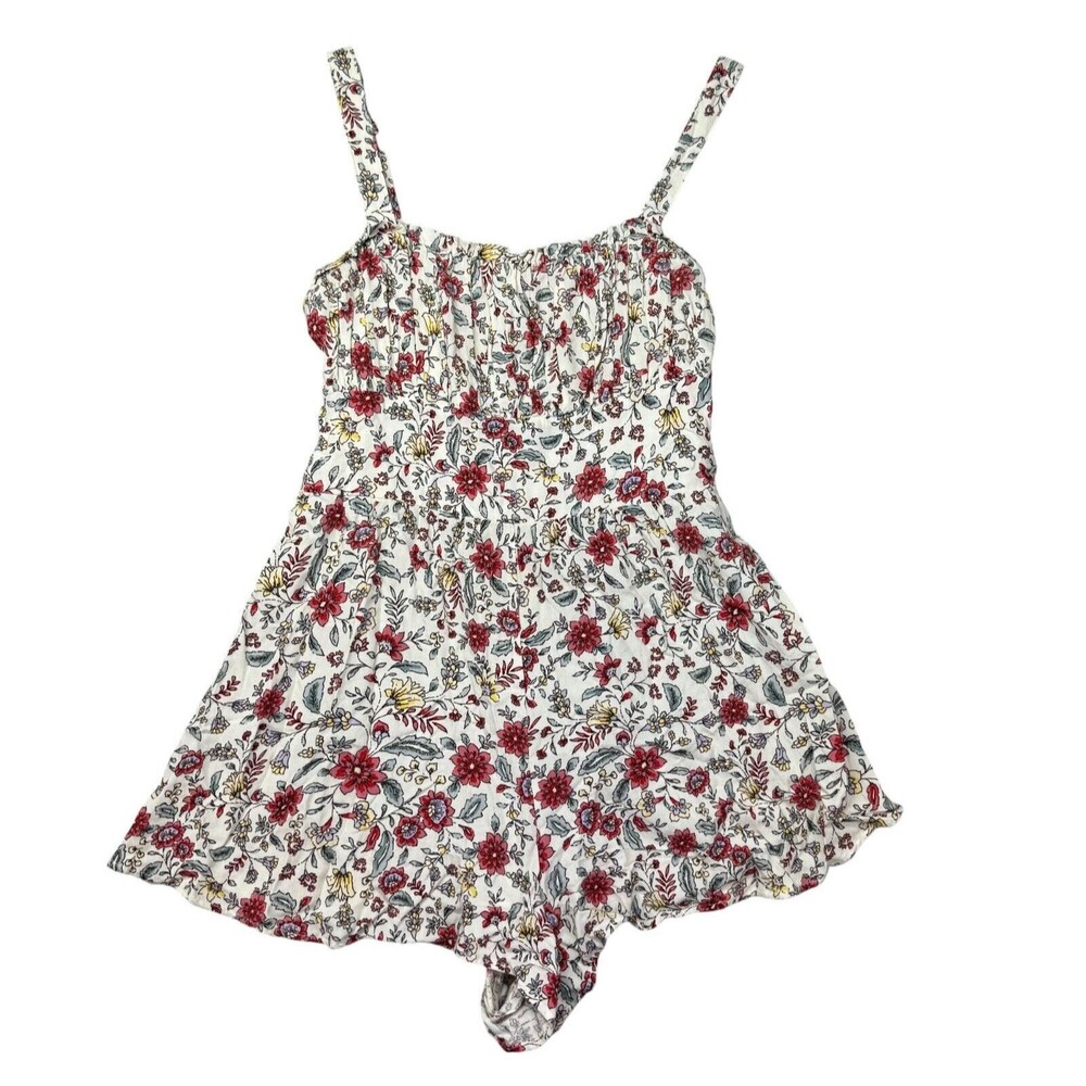 Altar’d State Romper Women's Small White Floral Straps Sleeveless Stretch Top